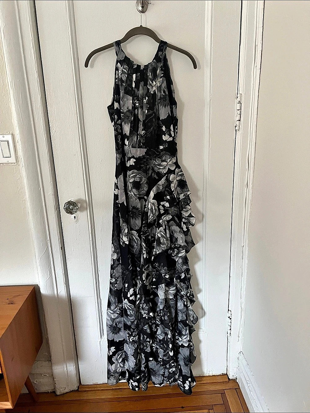 Black Floral Maxi Dress Size 2 Like New